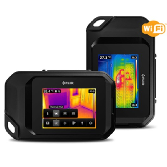 The FLIR C3 is designed to be your go-to tool for building inspections, facilities maintenance, HVAC, or electrical repair. This slim camera fits easily in your pocket so you can take it anywhere. Its integrated touch-screen is a snap to learn, so you can quickly get to the job of finding hidden problems, documenting repairs, and sharing images over Wi-Fi.