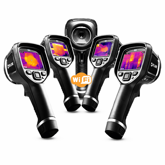 FLIR Ex-Series cameras are powerful troubleshooting tools for building, electrical, and mechanical applications. With resolution options up to 320 × 240 infrared pixels and the ability to accurately measure temperatures from -20°C to 550°C/-4°F to 1022°F (E6-XT with Wi-Fi and E8-XT with Wi-Fi), the Ex-Series has models to fit your target size, working distance, visual detail needs, and budget.





