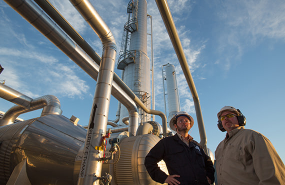 In midstream gas processing, dehydration helps reduce and remove water content, oil and other contaminants to create dry gas.  In midstream gas processing, dehydration helps reduce and remove water content, oil and other contaminants to create dry gas.